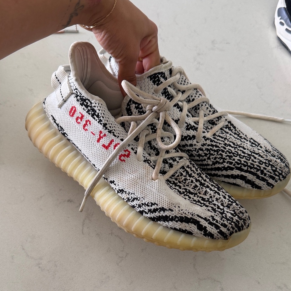 Yeezy Zebra Pattern Sneakers in Black and White